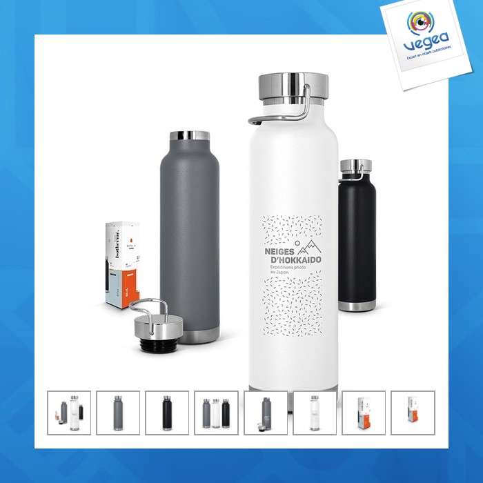 Bouteille gourde isotherme double-paroi inox 65 cl