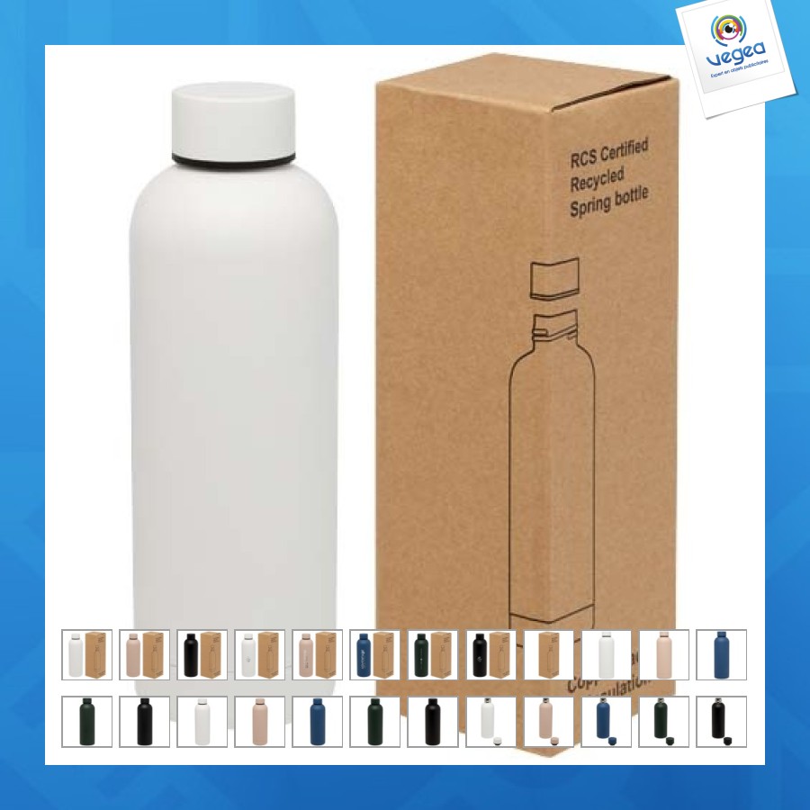 Bouteille isotherme avec isolation par le vide spring 500 ml en cuivre inoxydable recyclé certifié rcs