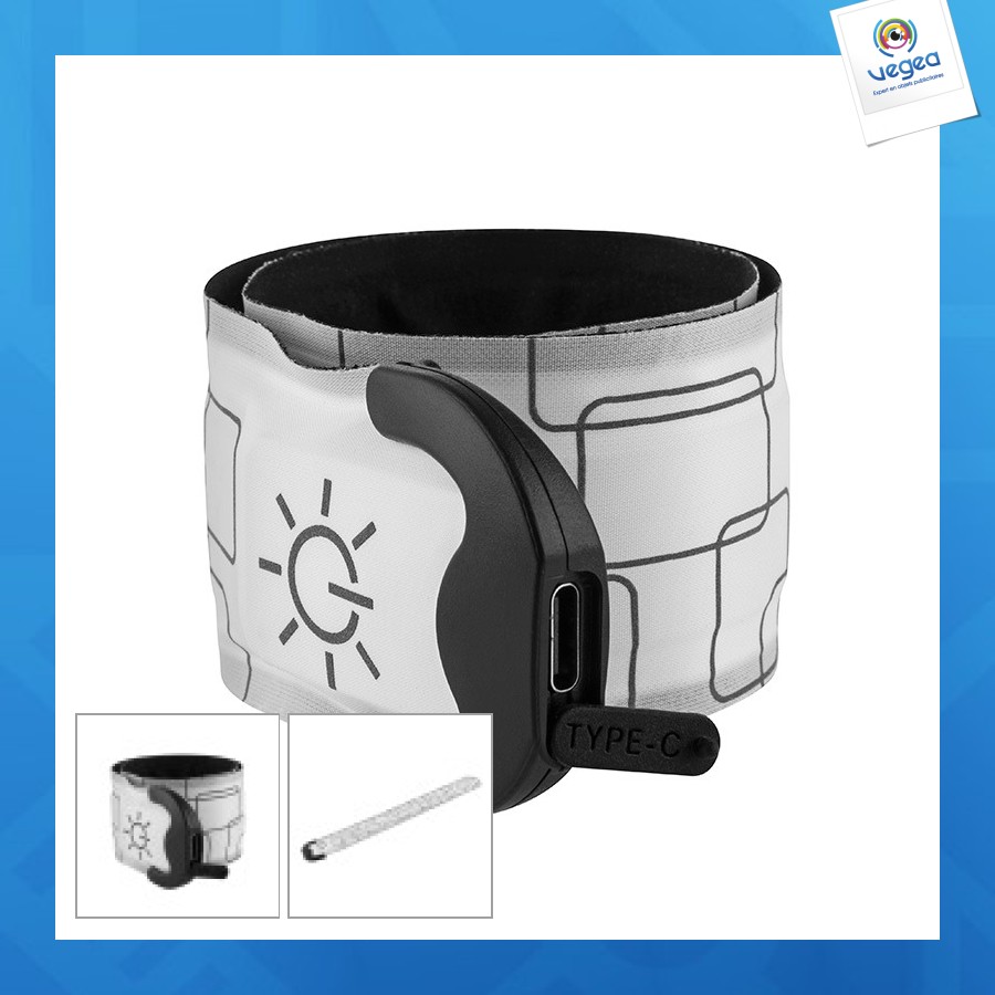 Bracelet slap led rechargeable metmaxx