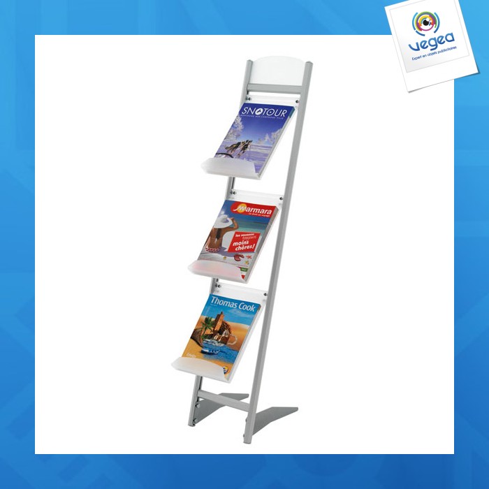 Broschüre-displays alu schräg 3 ebenen a4