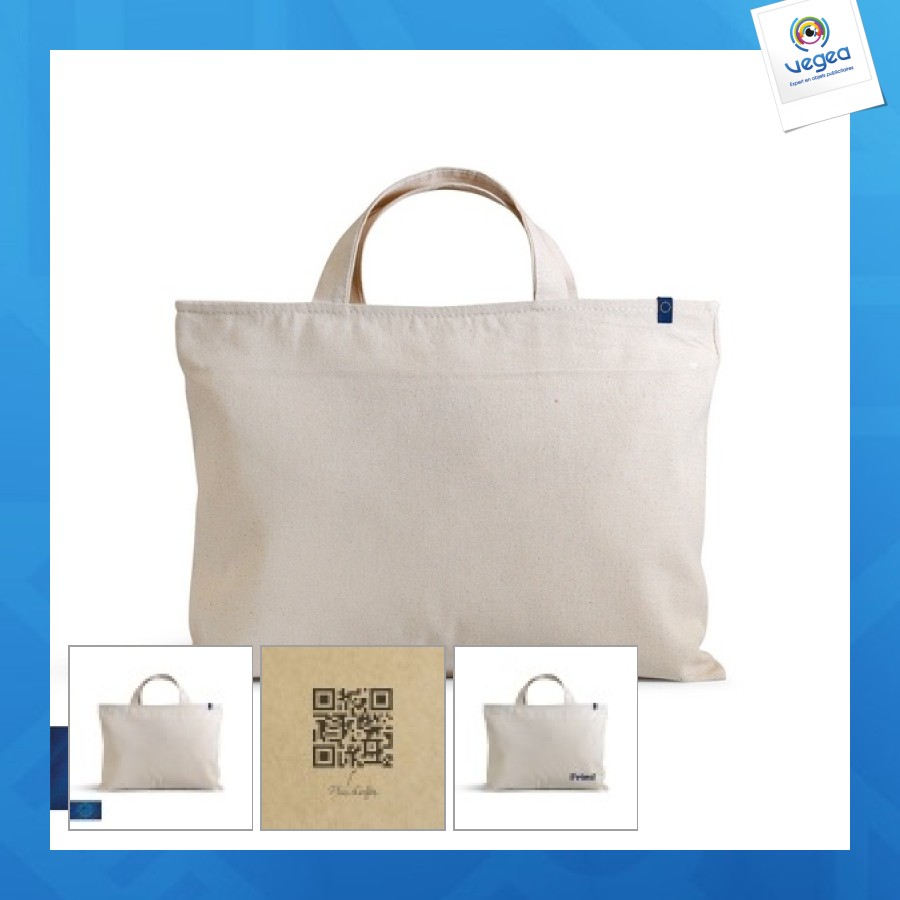 Business-tasche aus 100% bio-baumwolle gots 220g/m².