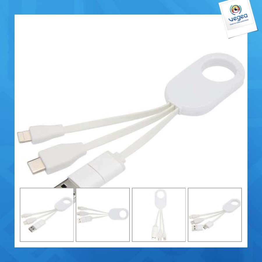 Câble de charge 4 en 1 troop en plastique recyclé