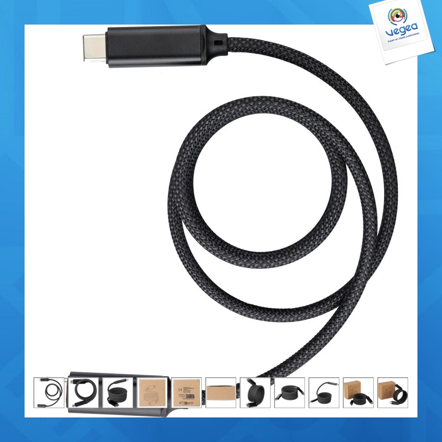 Câble de charge et de transfert en nylon 60 w janet