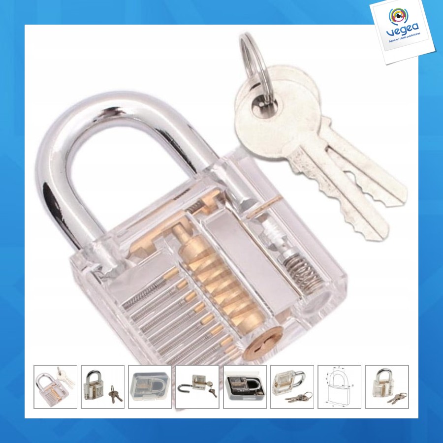 Cadenas à empiècement transparent 50mm, anti-effraction