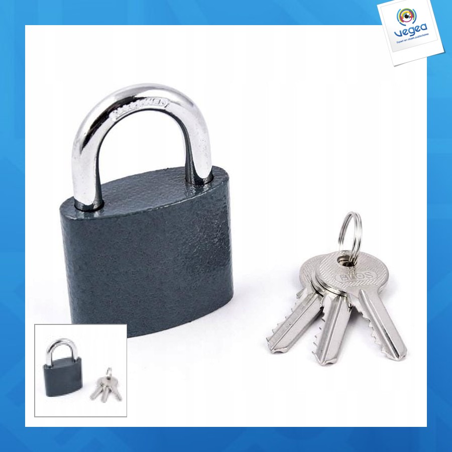 Cadenas en fer verni blos 50mm clés