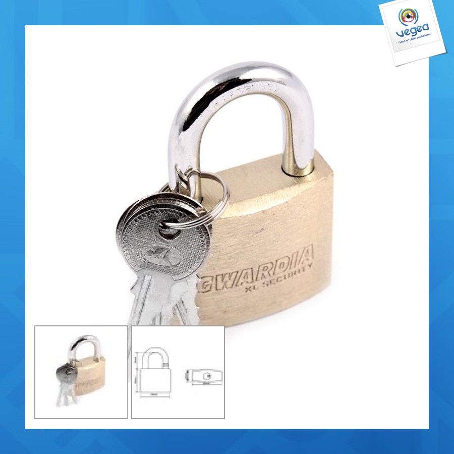 Cadenas garde laiton épais 60mm arc