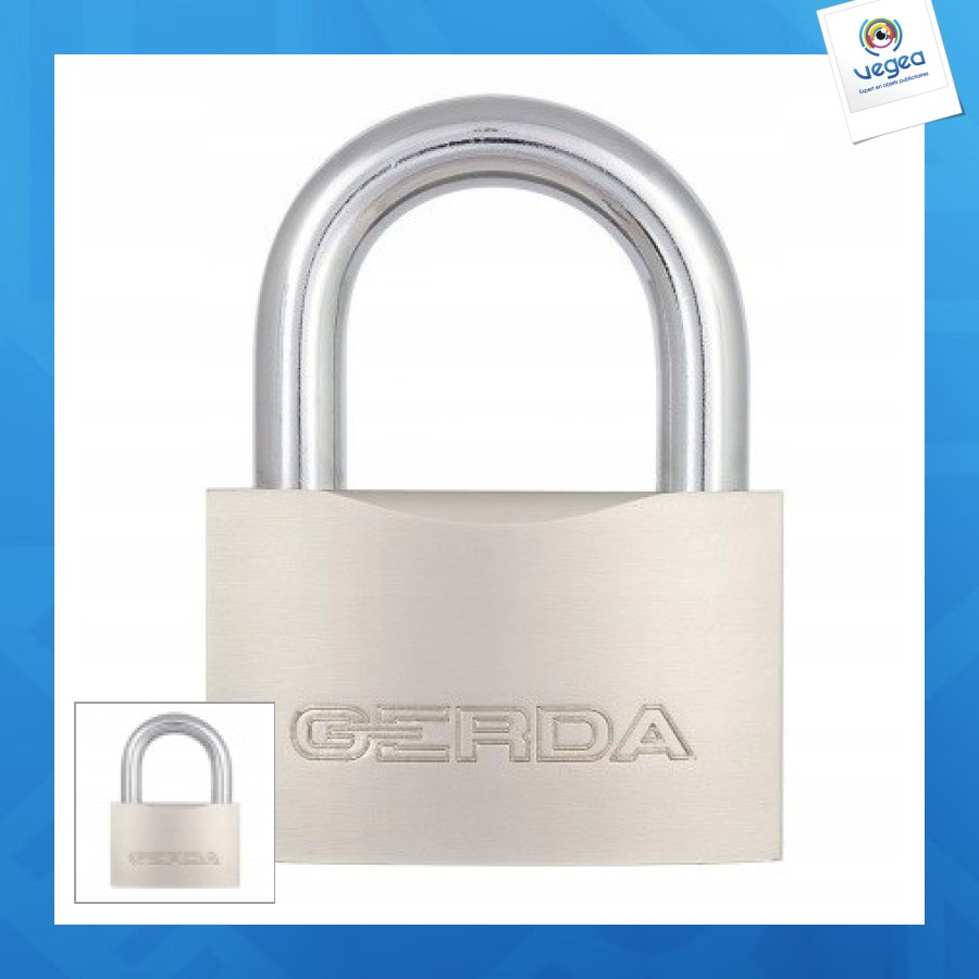 Cadenas renforcé 70mm laiton gerda 3 clés