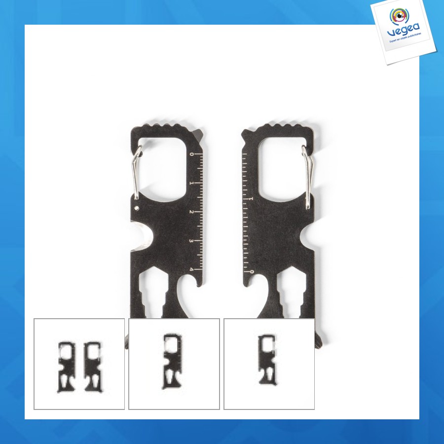 Carte 8 fonctions en acier inoxydable