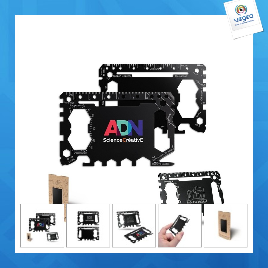 Carte outil multifonction en acier inoxydable