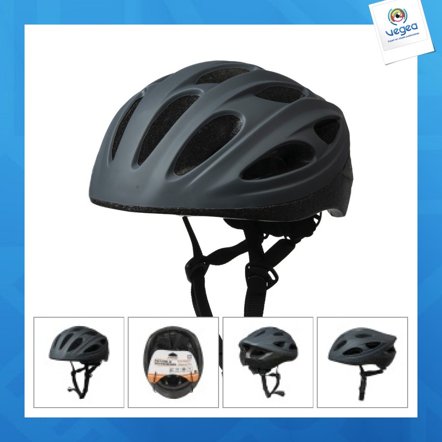 Casque de vélo adulte taille m 54-58cm gris foncé