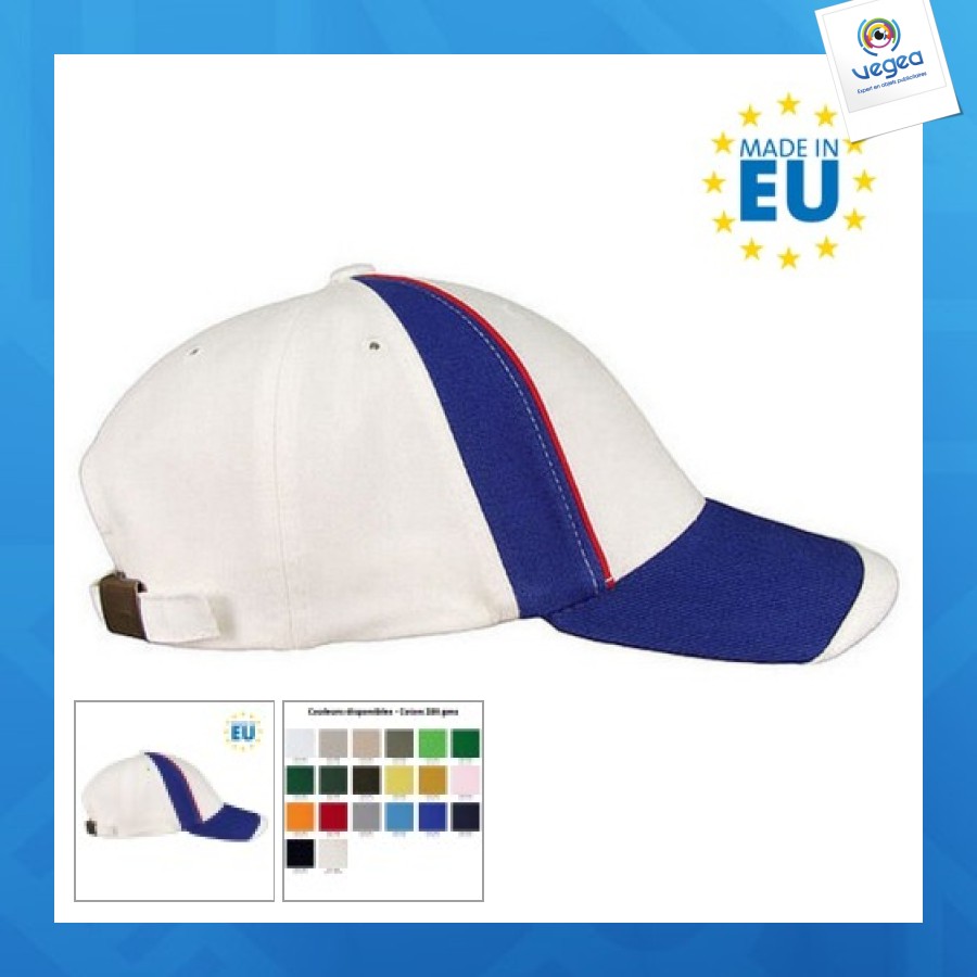 Casquette baseball 6 pans adulte