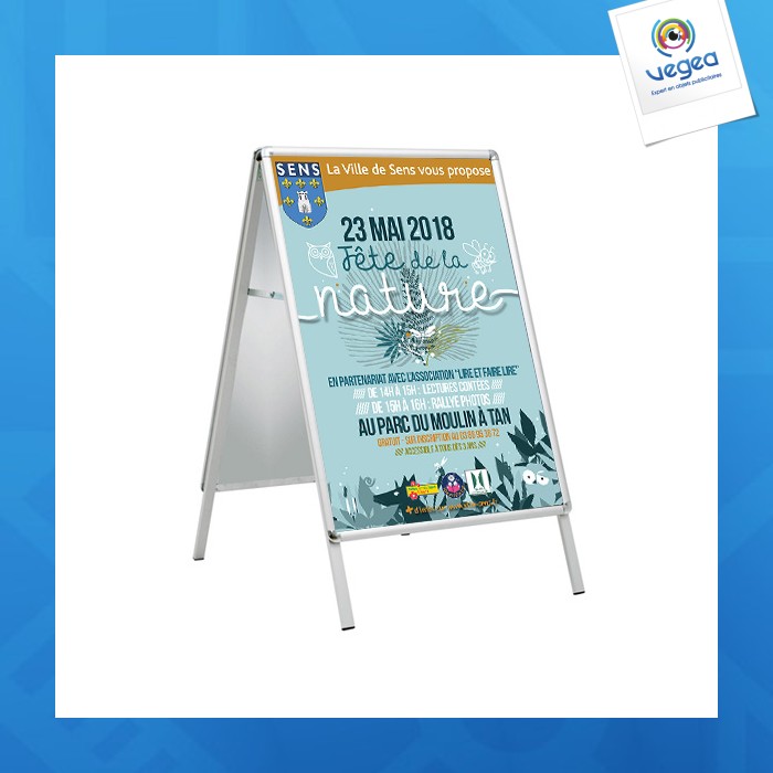 Chevalet trottoir cadroclic a1 grau alu