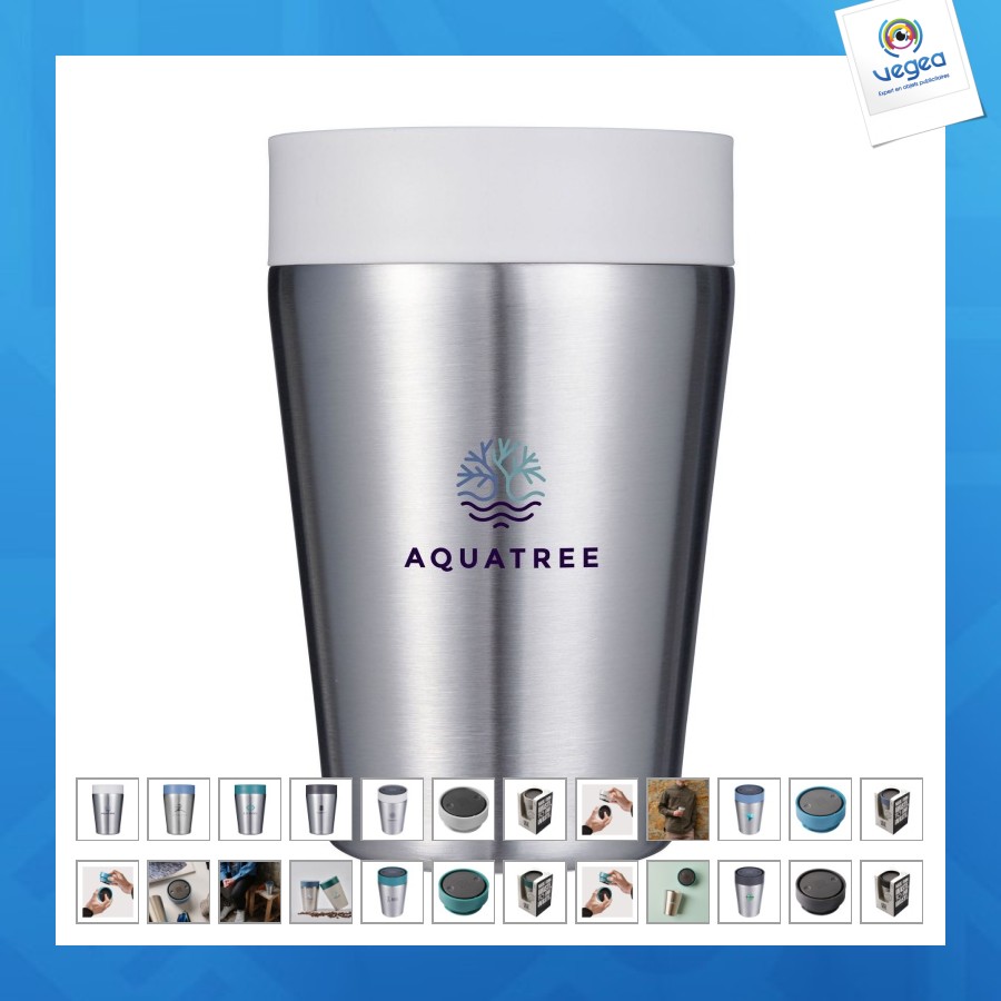 Circular co recycled stainless steel coffee cup 227 ml