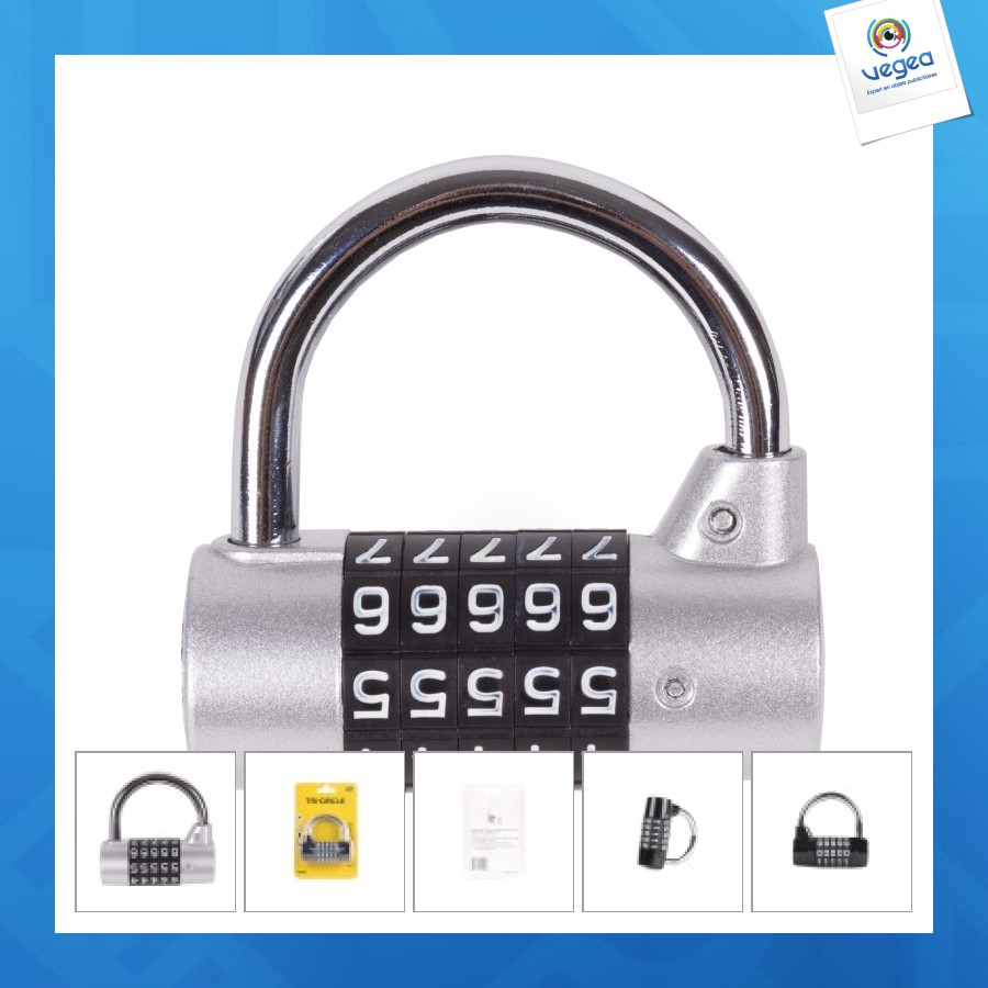 Combinaison tri-circle cadenas 65mm