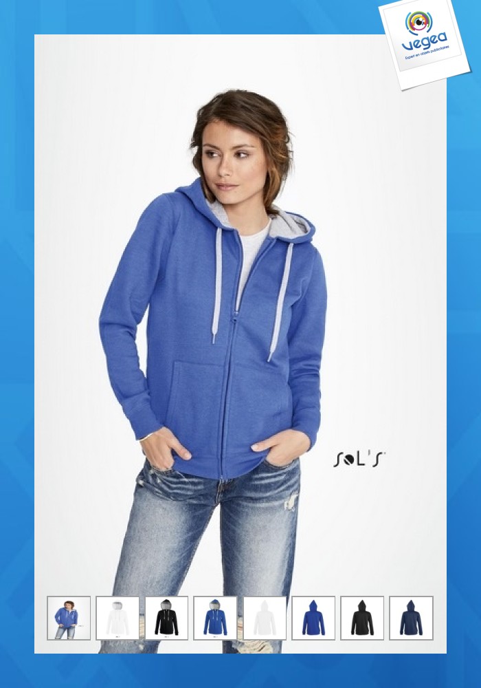 Damenjacke mit reißverschluss und kapuze 280 g sol's - soul women