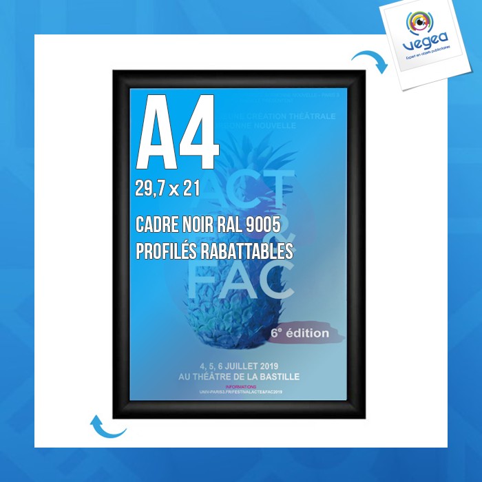 Display-rahmen clic-clac wand a.4 schwarz 9005