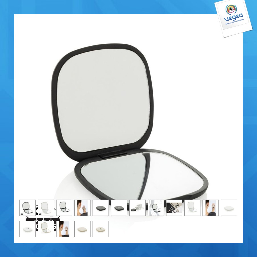 Double miroir de poche en plastique recyclé rcs