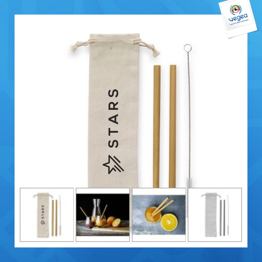 Eco bamboe straw set pailles en bambou