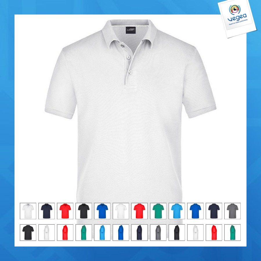 Einfarbiges poloshirt aus pimabaumwolle