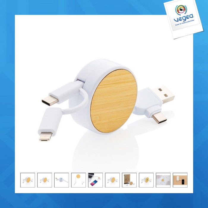 Einziehbares ontario 6-in-1-kabel aus recyceltem kunststoff rcs