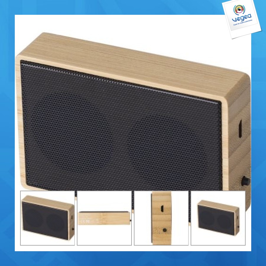 Enceinte sans fil en bambou fox