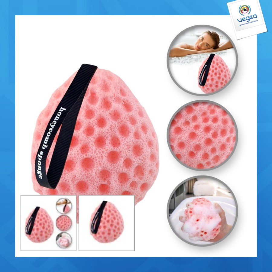 éponge en nid d'abeille pour lavage humide du bain