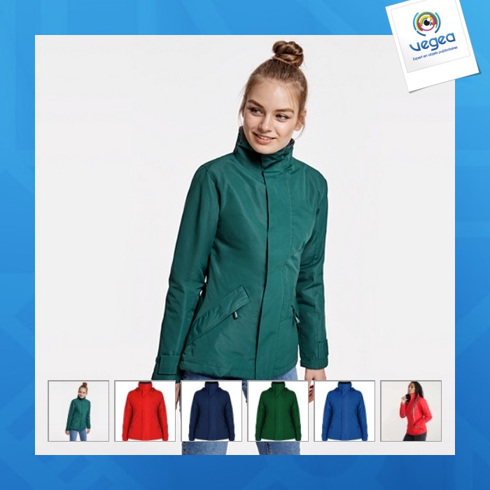 Europa woman - parka mit stehkragen und eingespritztem reißverschluss ton in ton