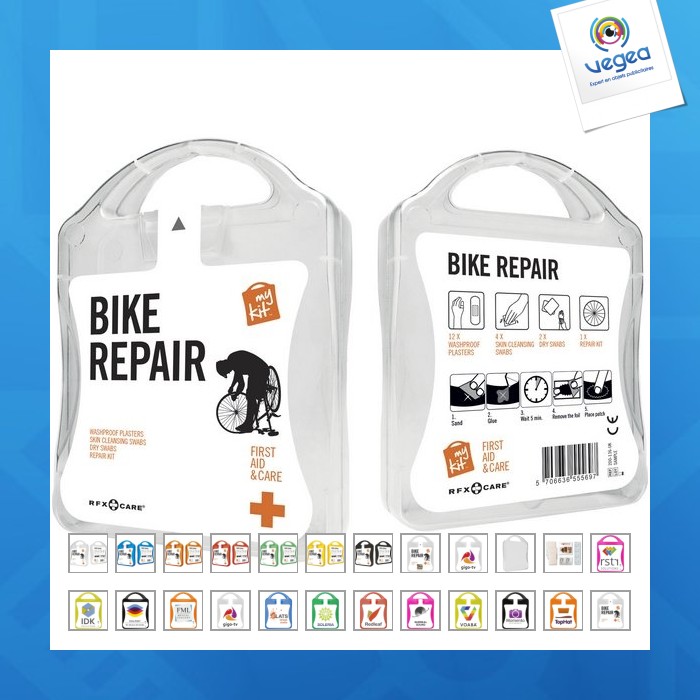 Fahrrad-reparaturset mit bandagen und tüchern