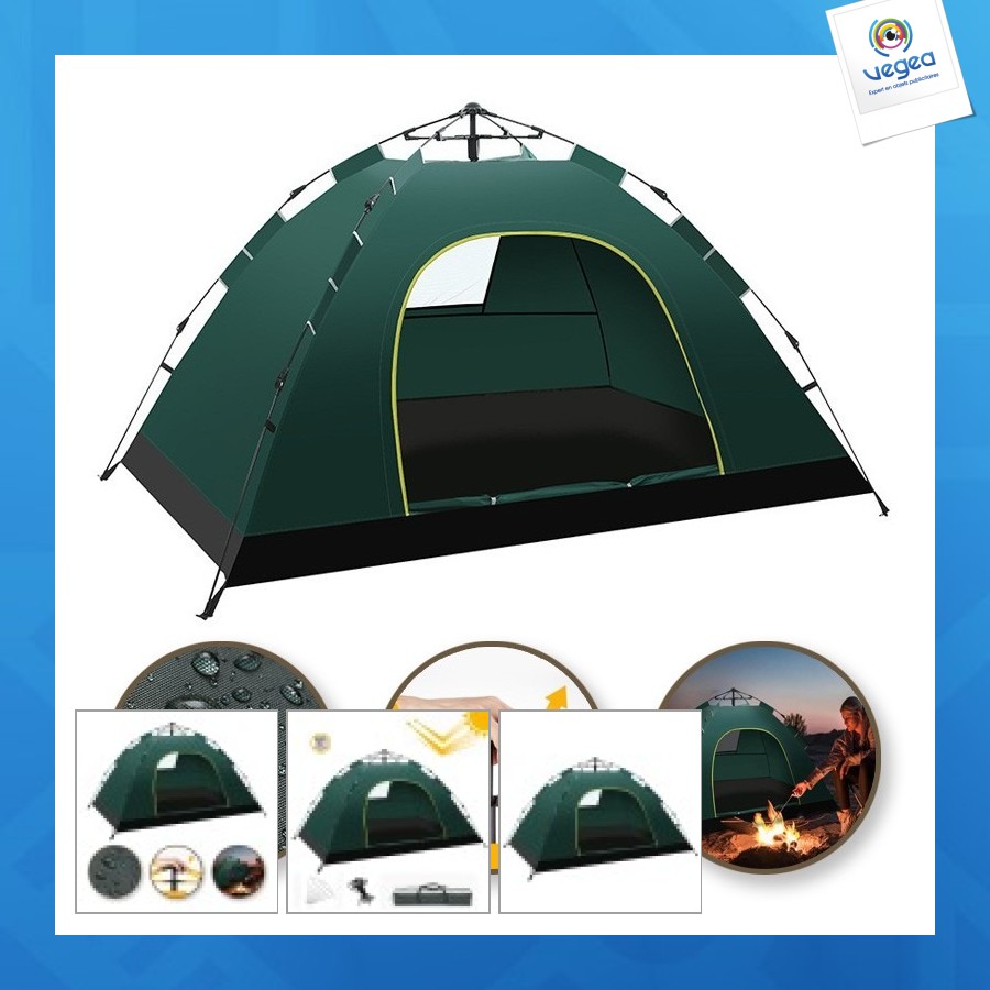 Faltbare campingzelt für 2-3 personen, 200x140x115 cm