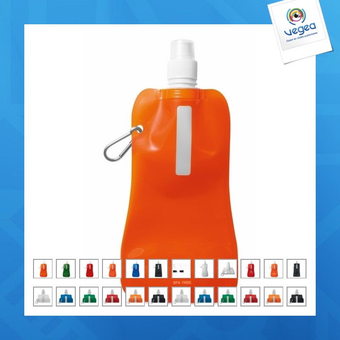 Faltbare trinkflasche aus bpa-freiem kunststoff