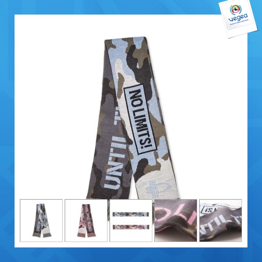 Fan-schal jacquard aus acryl gewebt bis zu 6 farben