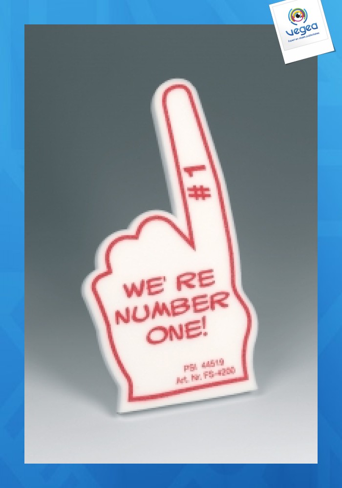 Finger nr. 1 aus schaumstoff