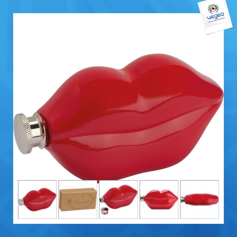 Flasque en forme de lèvres