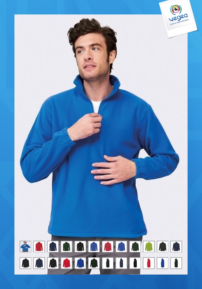 Fleece mit reißverschlußkragen