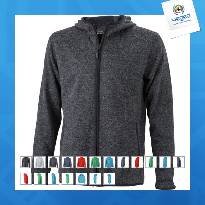 Fleecejacke mit kapuze für männer -gewicht: 320 gr/m2