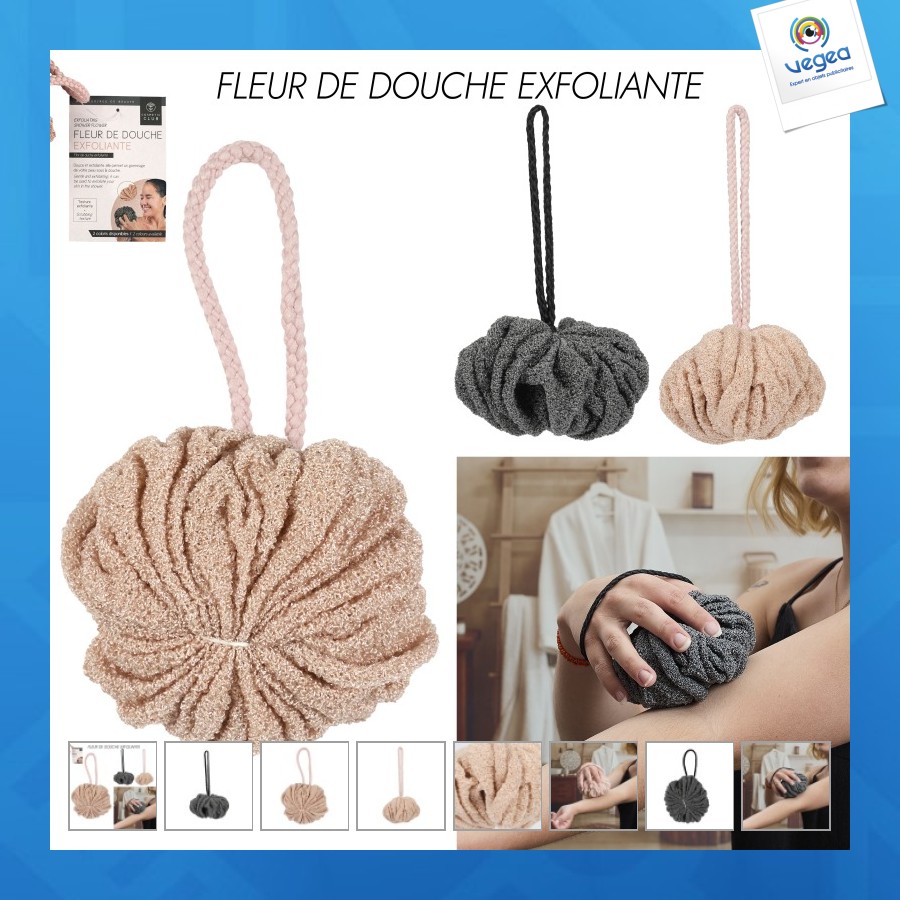 Fleur de douche exfoliante, 2-fois assorti