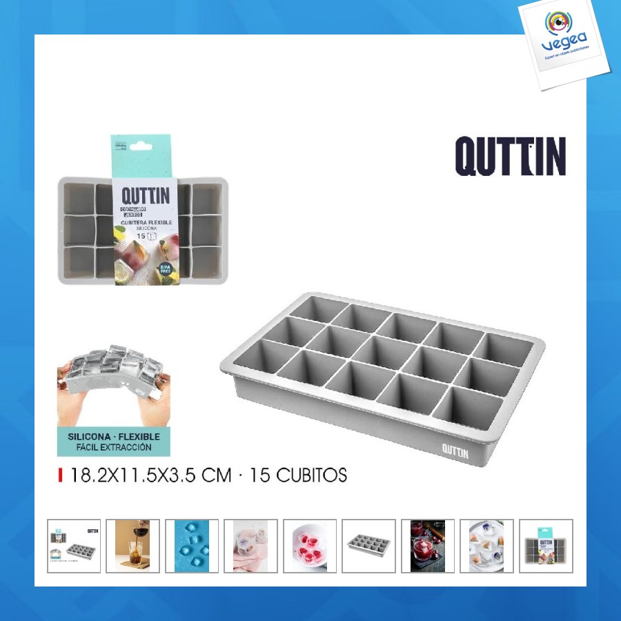Flexibler silikon-eiswürfelbehälter 15 cubito quttin