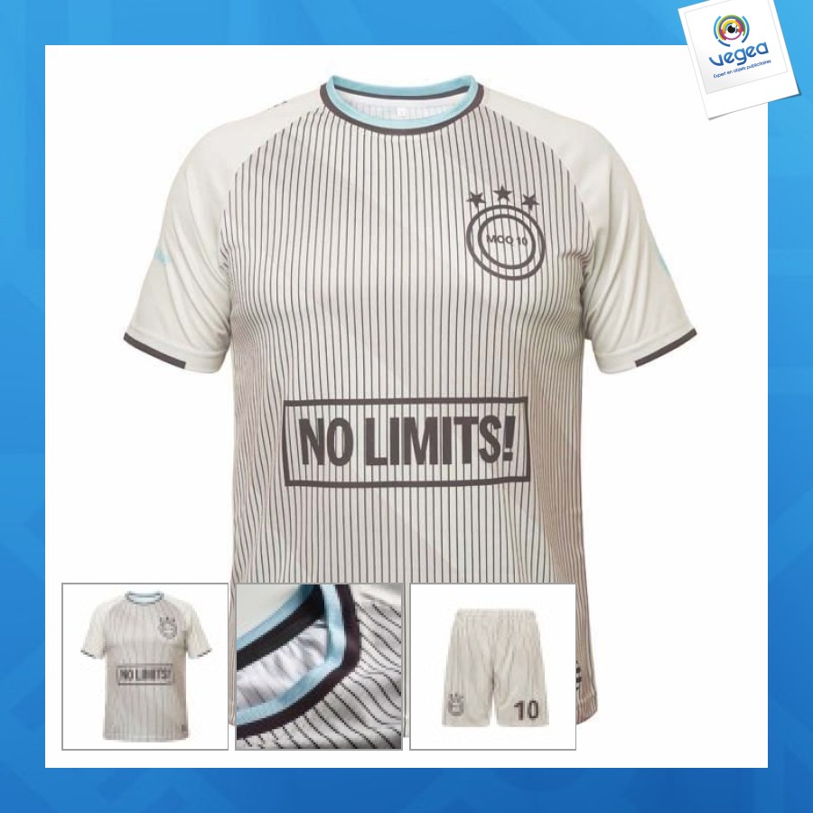 Fußball-werbetrikot - 100% personalisiert- rundhalsausschnitt