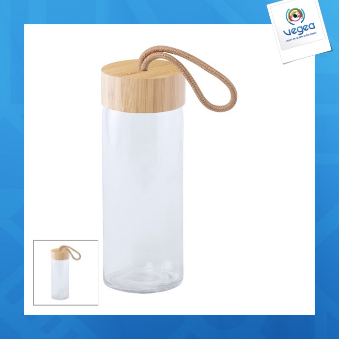 Glasflasche mit bambusdeckel 40cl