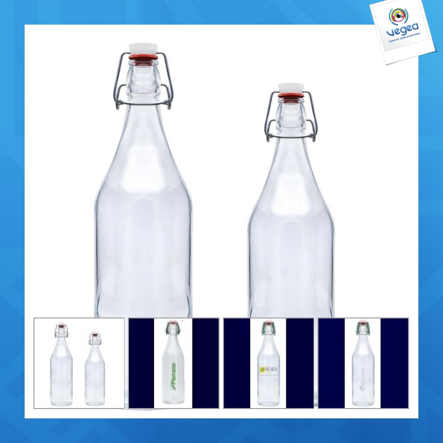 Glasflasche mit mechanischem retro-verschluss 50cl