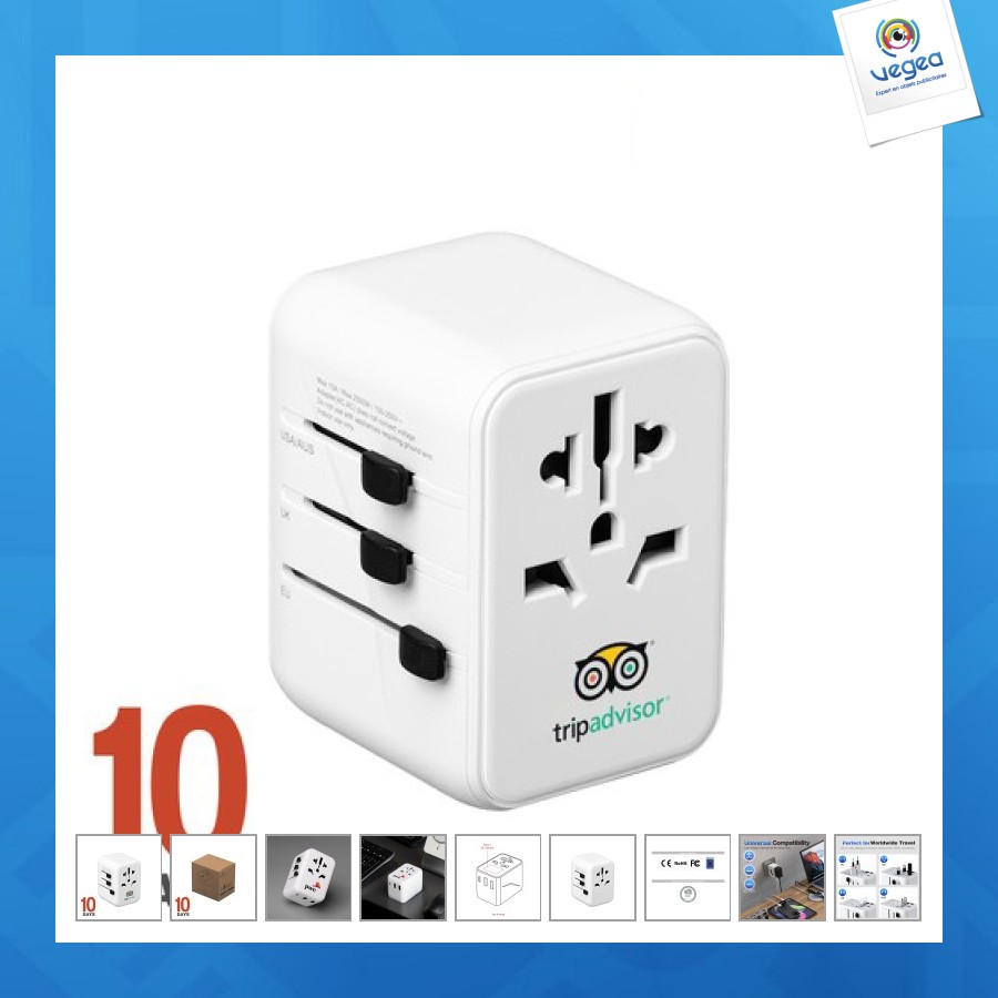 Globeplug, universal travel adaptor, 12w st