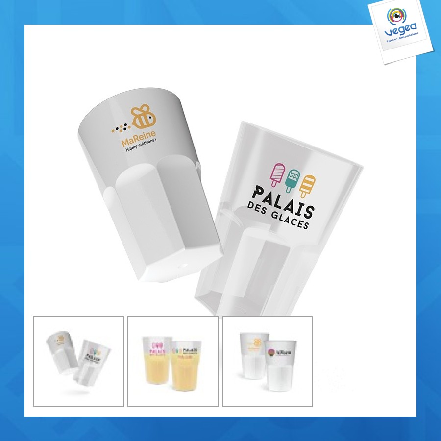 Gobelet en plastique réutilisable pp 40ci ras bord