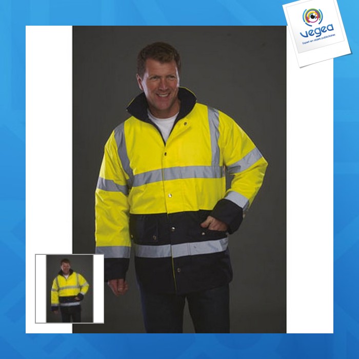 Gut sichtbare zweifarbige sicherheitsjacke