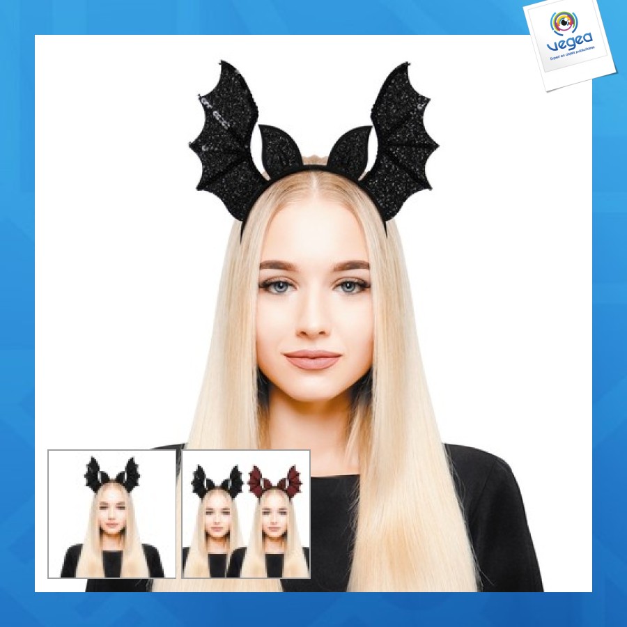 Haarreif mit pailletten glam bat