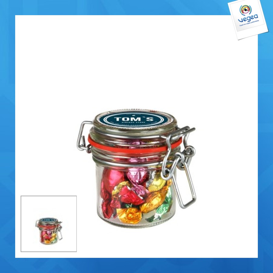 Hermetische mini-bonbonniere aus glas