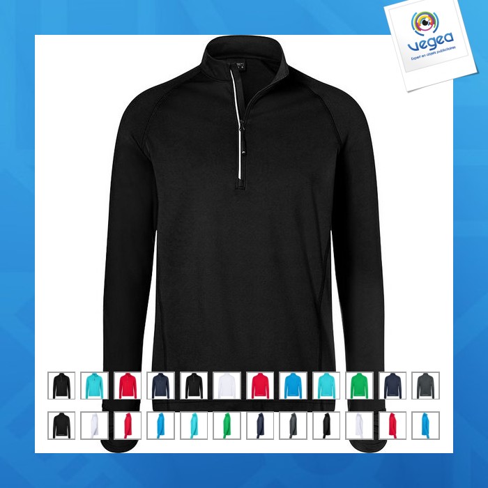 Herren halb-zip sport t-shirt