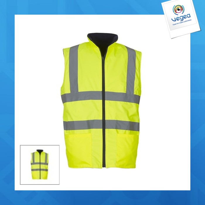 Hi-vis reversible fleece bodywarmer - hochsichtbarer, umkehrbarer bodywarmer