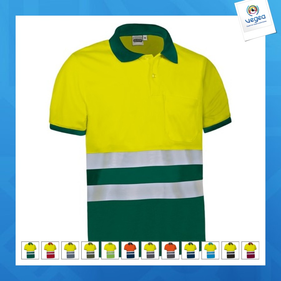 Hochsichtbares polo-shirt mit kurzen ärmeln