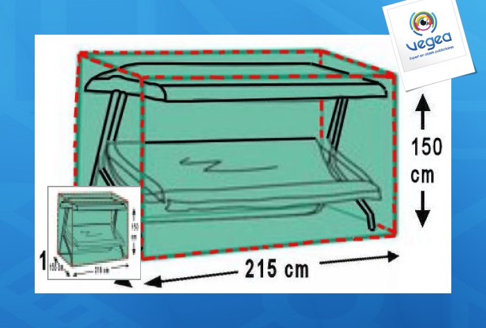 Housse balancelle polyéthylène 150 x 155 x 215 cm