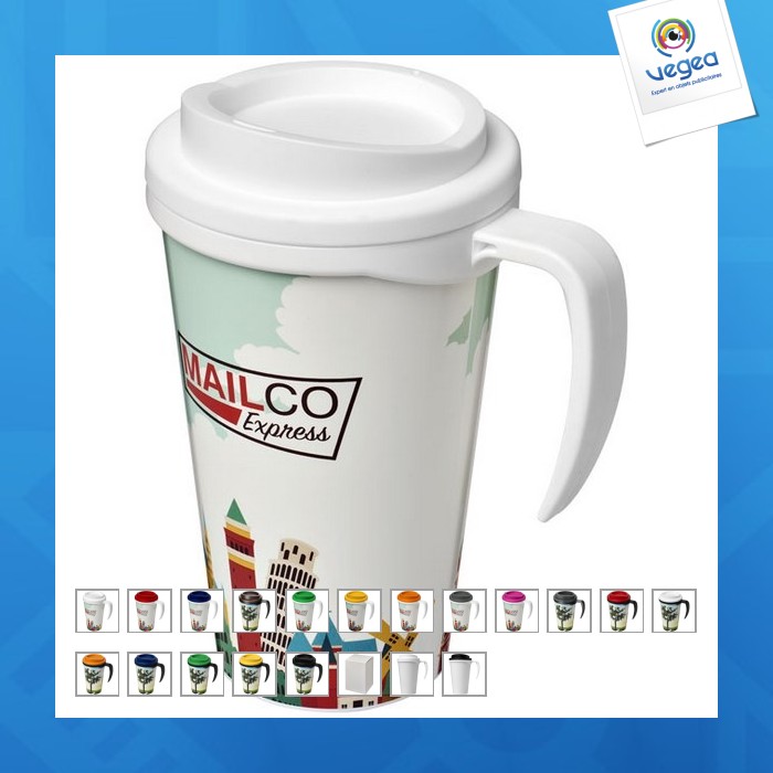 Isolierbecher 35cl, bedruckt im vierfarbverfahren